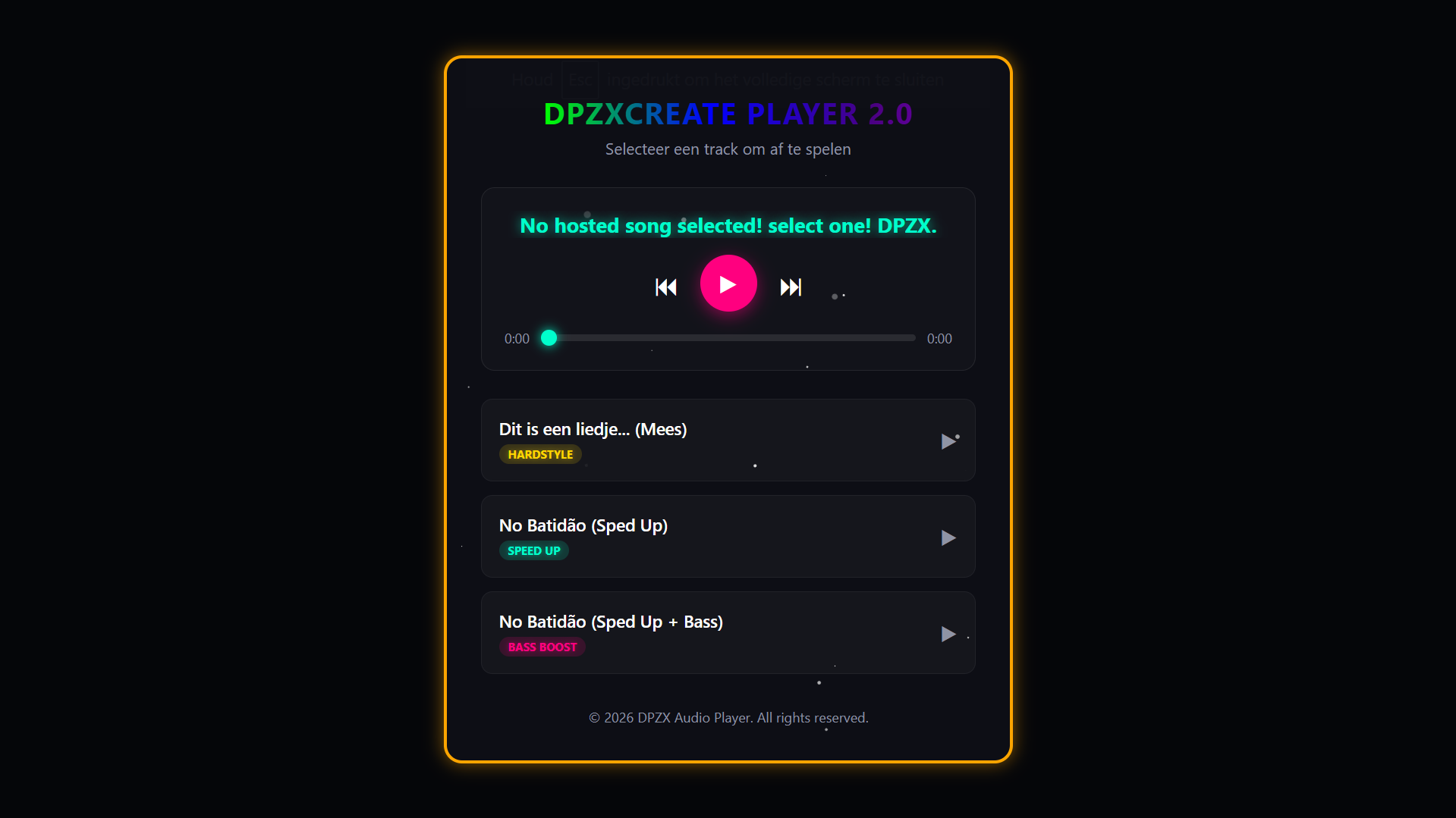 Embed Song Player Interface